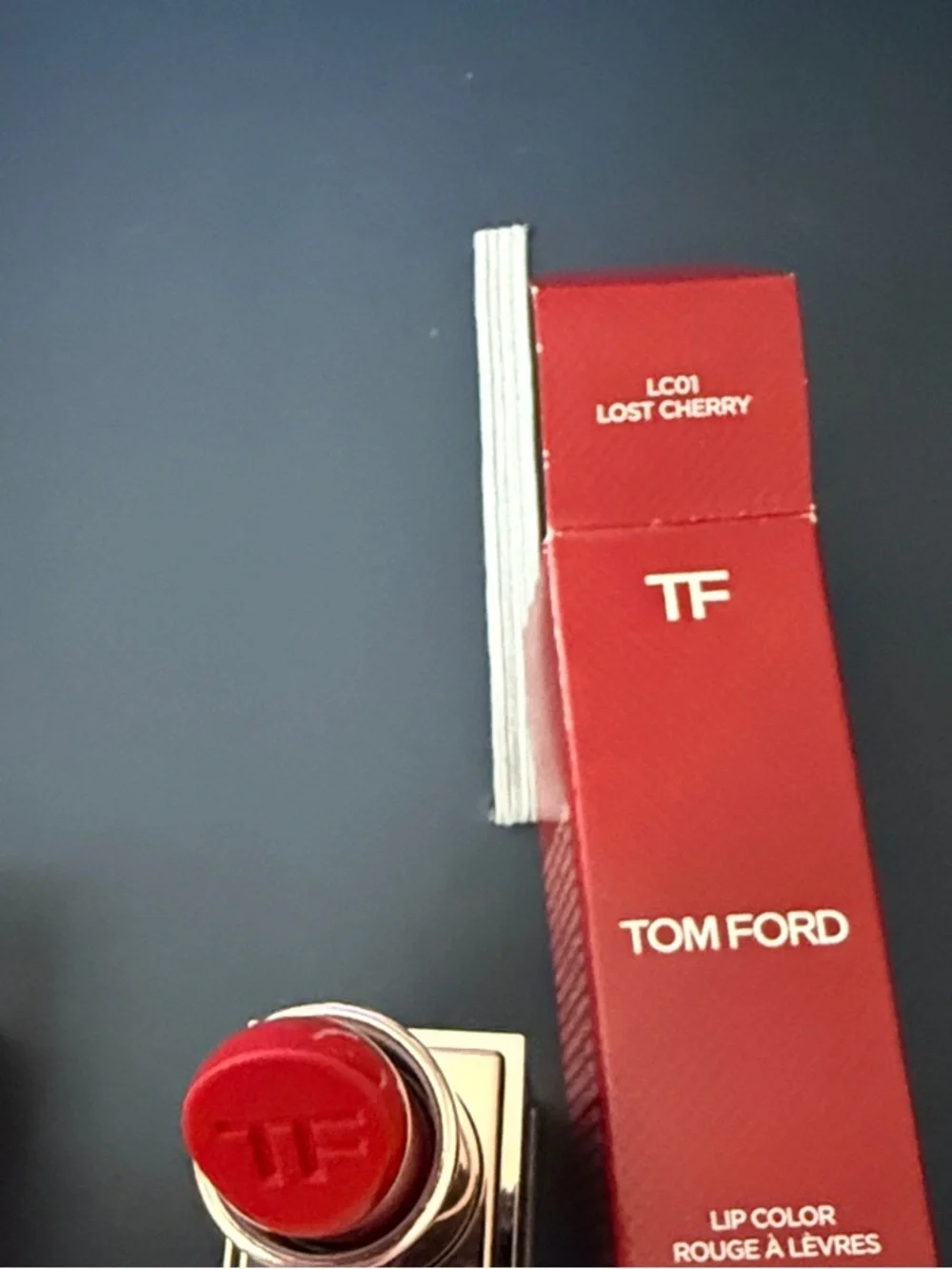 Tom Ford Lip Color LC01 Lost Cherry - Red with Gold Accents